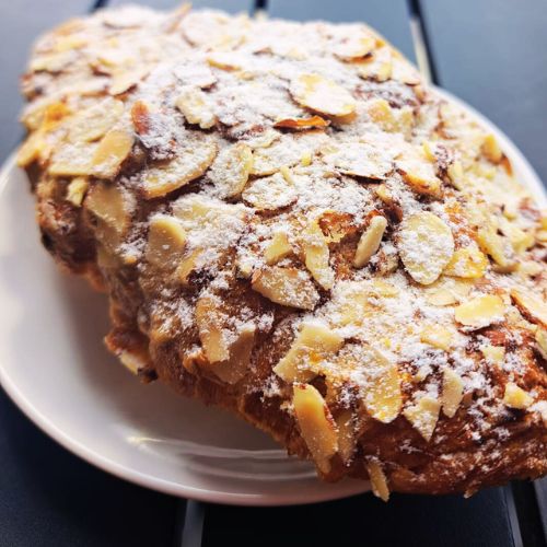almond croisssant double toasted by take five cafe