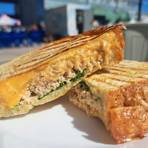 tuna cheddar sandwich from take five cafe