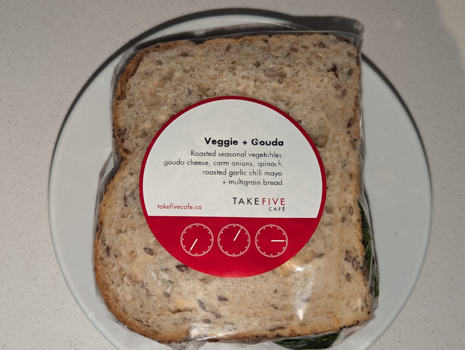 veggie gouda sandwich from take five cafe