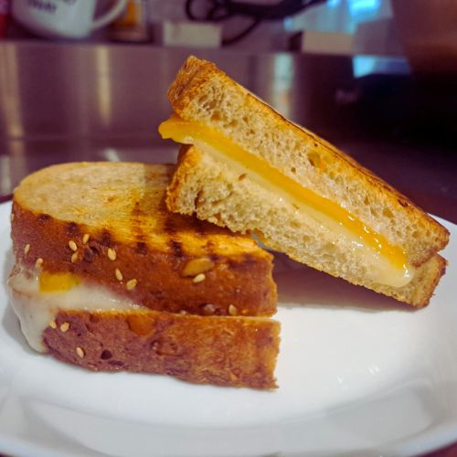 three cheese sandwich from take five cafe