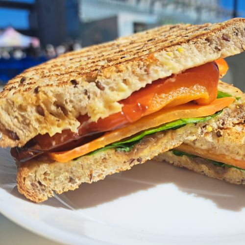 vegan vegetables with caramelized onions from take five cafe